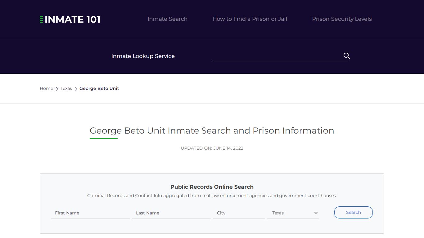 George Beto Unit Inmate Search, Visitation, Phone no ...